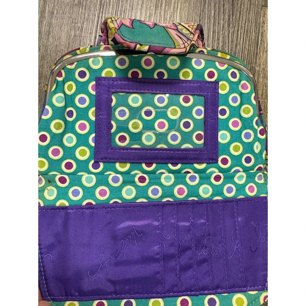 Vera Bradley Plum Petals Quilted Heather Turnlock Wallet Kisslock Coin Purse